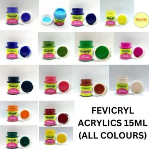 Fevicryl Acrylic Colour - 15ml Bottle | Your Choice of Vibrant Shade | Multi-Surface, Non-Toxic Paint for Art & Craft