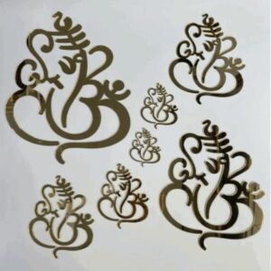 Golden Acrylic Lord Ganesha Cutout - Divine Home Decor & DIY Craft Embellishment (Available in 2.5, 3 & 4 Inch)