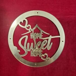 "Home Sweet Home" Golden Acrylic Cutout - 4 Inch | Wall Decor, Name Plate Accent & DIY Craft Embellishment
