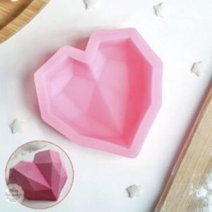 Diamond Cut Heart Silicone Mould - 2 Inch | DIY Resin Pendants, Keychains, Soaps & Romantic Crafts