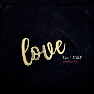 "Love" Golden Acrylic Word Cutout - 3.5x1.5 Inch | Elegant Home Decor, DIY Crafts & Gift Embellishments