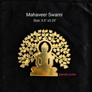 Mahaveer Swami Golden Acrylic Cutout (Size 3.5x3.25 Inch)