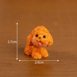Adorable Miniature Teddy Puppy Model - Perfect for Fairy Gardens & Dioramas (2.7 cm x 2.9 cm)