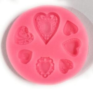 Mix Size Heart Shape Silicone Mould - 9x9x1.4 cm
