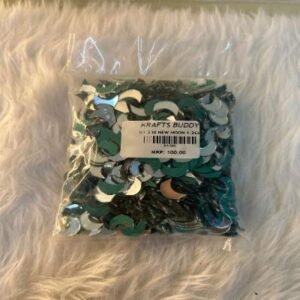 New Moon Mirror Sequins (1.3cm) | 200g Pack Decorative Mirrors for Embroidery, Crafts & DIY