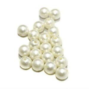 Classic Pearl Beads Pack - 100gm (10mm) | Imitation Pearls for Jewellery Making, Embroidery & Craft Embellishments