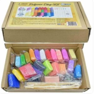 Deluxe Polymer Clay Kit - 24 Vibrant Colours (250g) with Sculpting Tools & Accessories | Oven Bake Modelling Clay for Artists & Crafters