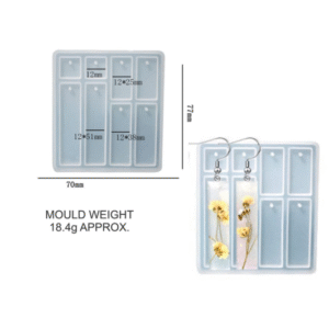 6 Cavity Long Rectangle Silicone Mould | DIY Resin Jewellery, Keychains & Craft Charms