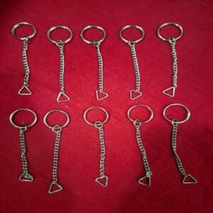 Classic Silver Chrome Keyrings with Long Chain - Durable Metal Split Ring (10 Pack)