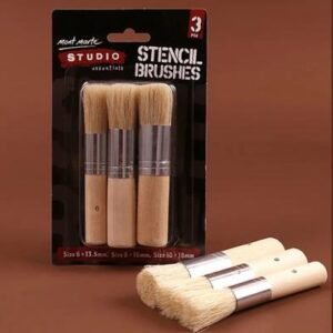 Stencil Brush Set (Pack of 3) - Flat Sizes 6, 8, 10 for Painting & DIY Crafts