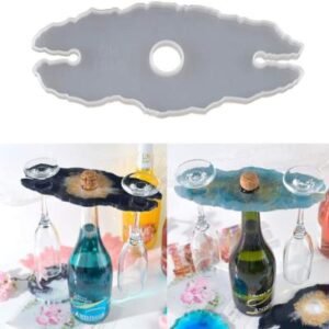 Wine Bottle Holder Silicone Mould - 25.5x10.5cm (8mm Depth) | Gravity-Defying Resin Art & Decor