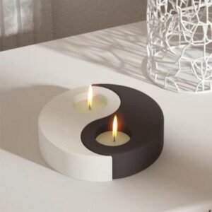 Yin Yang Tea Light Holder Silicone Mould - 4.5 Inch (1 Inch Depth) | Resin Art & Zen Decor