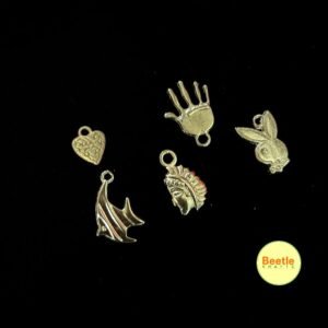Assorted Metal Charms Mix - Pack of 5 (1-2cm) | Jewellery Making, Resin Art & Craft Embellishments