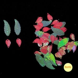 Holographic Leaf Charms - Pink & Teal (2-3cm, Pair) | Resin Art, Jewellery Making & Unique Crafts