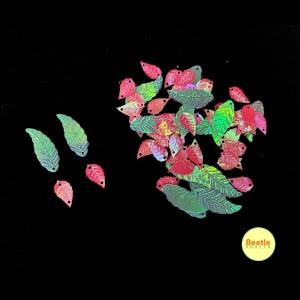 Holographic Leaf Charms - Pink & Teal (2-3cm, Pair) | Resin Art, Jewellery Making & Unique Crafts 15 287