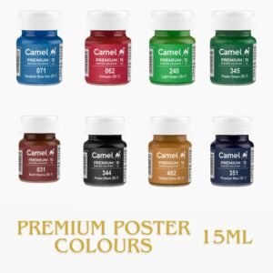 Camel Premium Poster Colour - 15ml (Choose Your Shade) | High Opacity, Matte Finish Art Paint