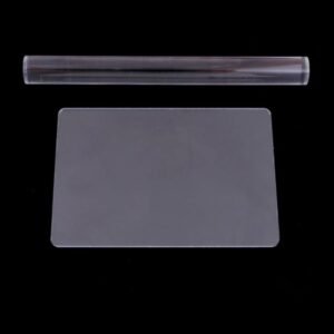 Acrylic Clay Roller & Sheet Combo | 8-Inch Roller & 6x6.25-Inch Clear Board | Essential Tools for Polymer Clay, Air Dry Clay, Fondant & Crafts