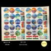 A4 Sheet of Colourful Travel Fridge Magnets (2.5-3.5cm) | DIY Decor & Souvenirs