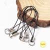 Cell Phone Strap Charm Cords - Black & Silver Tone Split Ring | 2.36" Length | 30 or 100 Pcs - Pack of 30