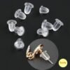 Silicone Earring Backs 1000 Pcs (500 Pairs)  | Clear Safety Backings for Fish Hook, Stud & Hoop Earrings