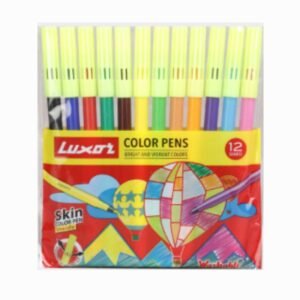 Luxor Sketch Pen Set - 12 Vibrant Shades | Fine Tip Colouring Pens for Art, School & Hobbies