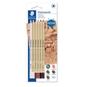 Staedtler Mars Lumograph Pastel Pencils (Set of 6) | Assorted Colours for Blending & Shading