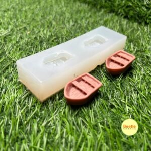 2-Cavity Wooden Miniature Boat Mould - 2.5cm | For Resin, Clay, Candles, Soap & Chocolate