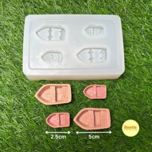 4-Cavity Wooden Miniature Boat Mould | For Clay, Resin, Soap & Candles (2.5-5cm)