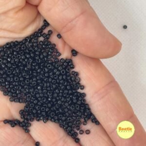 Opaque Black Round Rocailles Seed Beads - 1.5mm | 50g Pack | For Jewelry Making, Embroidery & Crafts