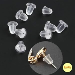 Silicone Earring Backs 1000 Pcs (500 Pairs)  | Clear Safety Backings for Fish Hook, Stud & Hoop Earrings