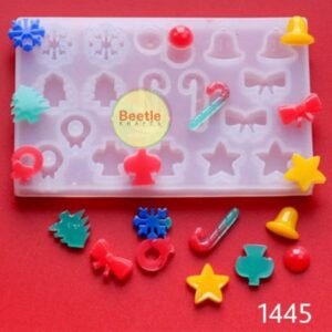 18 Cavity Christmas Accessory Silicone Mould - 10.2x6.5cm | For Cake Toppers, Soap & Resin