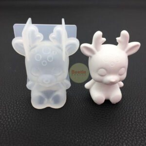 3D Christmas Deer Silicone Mould - 2.95 x 1.38 x 1.26 Inches | For Fondant, Resin & Soap