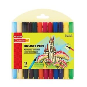 Camlin Brush Pen Set - 12 Shades | Flexible Tip for Calligraphy & Coloring