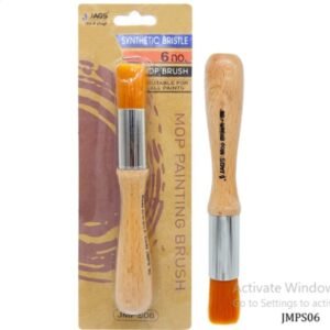 Mop Painting Brush - Synthetic Hair (Size No. 6) | Blending Brush for Acrylic, Oil & Watercolour