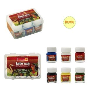 Camlin Kokuyo Fabrica Acrylic Ultra Colors - 6 Shades, 10ml each | Multi-Surface Paint