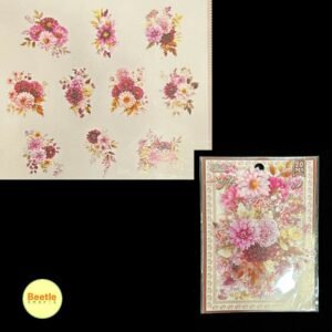 3D Flower Stickers (20 pcs) - Variety of Designs for Crafts & Decor