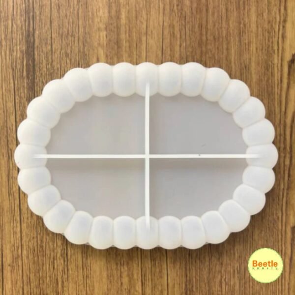 Oval Bubble Texture Silicone Mould (6.5" x 4.65") - Resin & Jesmonite Tray 12 476