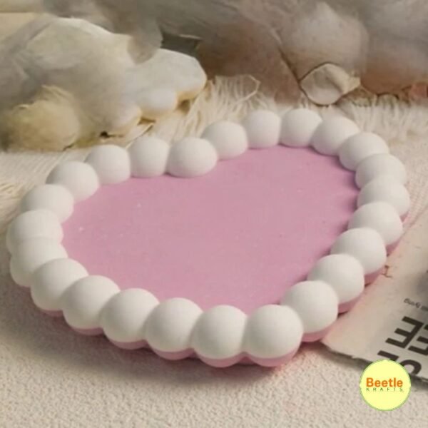 Heart Shape Bubble Texture Silicone Mould (5.25" Approx) - Resin & Jesmonite Tray 16 478