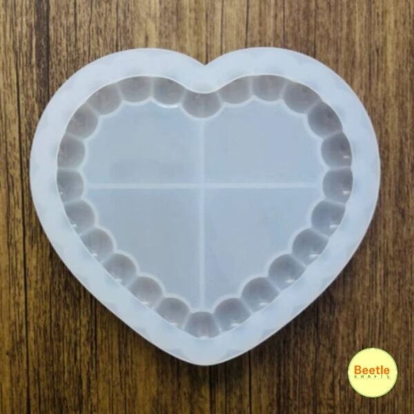 Heart Shape Bubble Texture Silicone Mould (5.25" Approx) - Resin & Jesmonite Tray 15 479