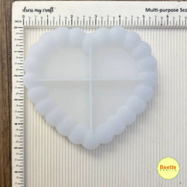 Heart Shape Bubble Texture Silicone Mould (5.25" Approx) - Resin & Jesmonite Tray 13 481