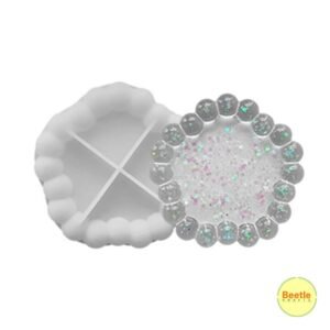 Hexagon Bubble Texture Silicone Mould (5x5 Inch) - Resin & Jesmonite Tray