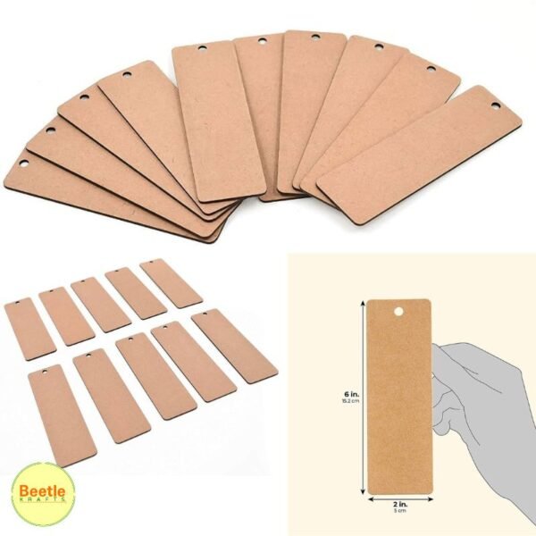MDF Bookmark Blanks (Pack of 10) - 6x1.5 Inch, 3.5mm Thick | Decoupage, Resin & Painting 14 499