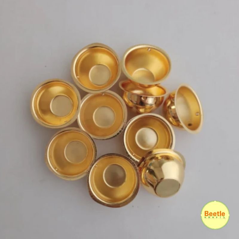 Small Gold Metal Bowls (3cm Diameter) - Pack of 12 | Pooja & Craft Decor 11 GOLDEN Butterfly acrylic cutout
