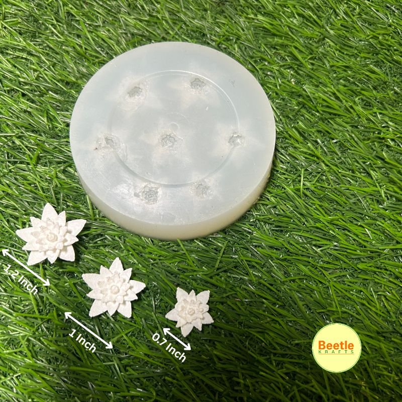 Lotus Flower Silicone Mould – Premium 7 Cavity Craft Joy