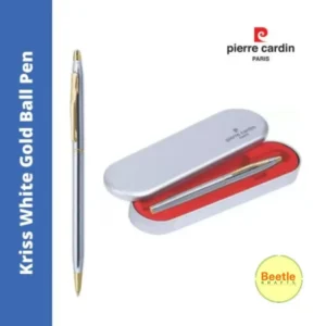 Pierre Cardin Kriss White Gold Ball Pen – Premium Writing Instrument