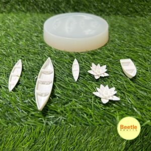 Boat & Lotus Silicone Mould - 6 Cavity Mixed Set | Multi-Size Mould for Resin, Soap & Wax