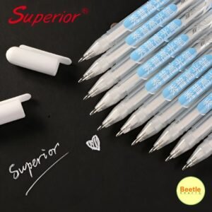 Superior White Gel Pen (0.8mm Medium Tip) for Dark Paper and Fine Art Details