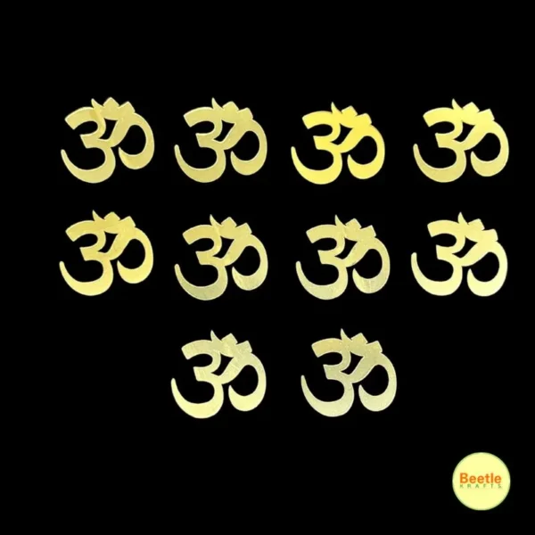 Golden Acrylic OM Cutout – 1.5 Inch | Pack of 10 | Premium Mirror Finish