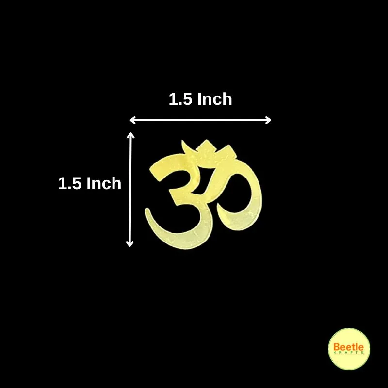 Golden Acrylic OM Cutout – 1.5 Inch | Pack of 10 | Premium Mirror Finish