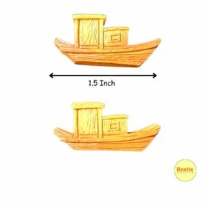 Brown House Boat Miniature – 1.5 Inch | Traditional Nautical Accent